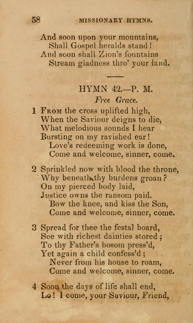 The Religious Songster: being a choice selection of hymns, adapted to the public and private devotions of Christians of all denominations: suitable to be used at missionary, temperance . . . page 60