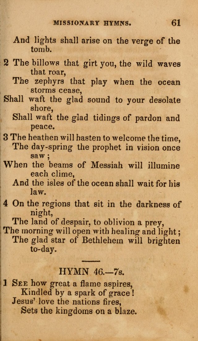 The Religious Songster: being a choice selection of hymns, adapted to the public and private devotions of Christians of all denominations: suitable to be used at missionary, temperance . . . page 63