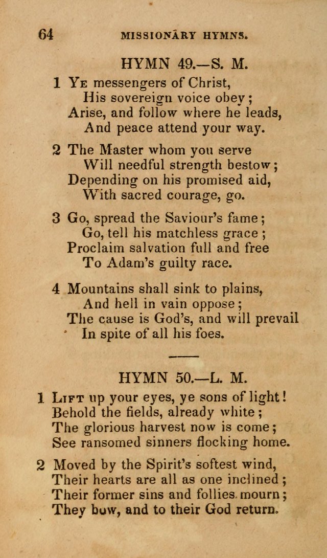 The Religious Songster: being a choice selection of hymns, adapted to the public and private devotions of Christians of all denominations: suitable to be used at missionary, temperance . . . page 66