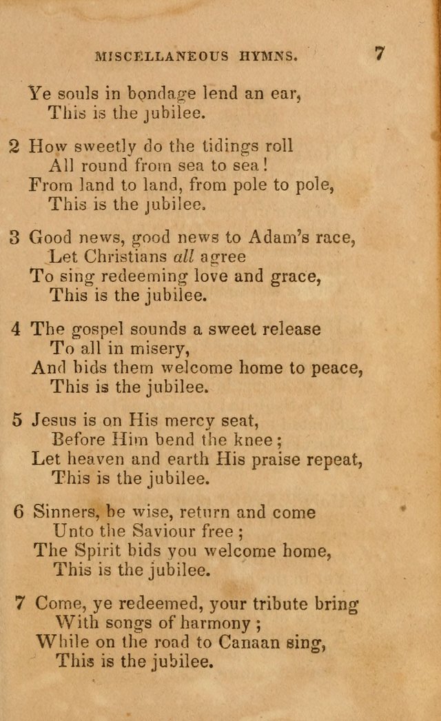 The Religious Songster: being a choice selection of hymns, adapted to the public and private devotions of Christians of all denominations: suitable to be used at missionary, temperance . . . page 7