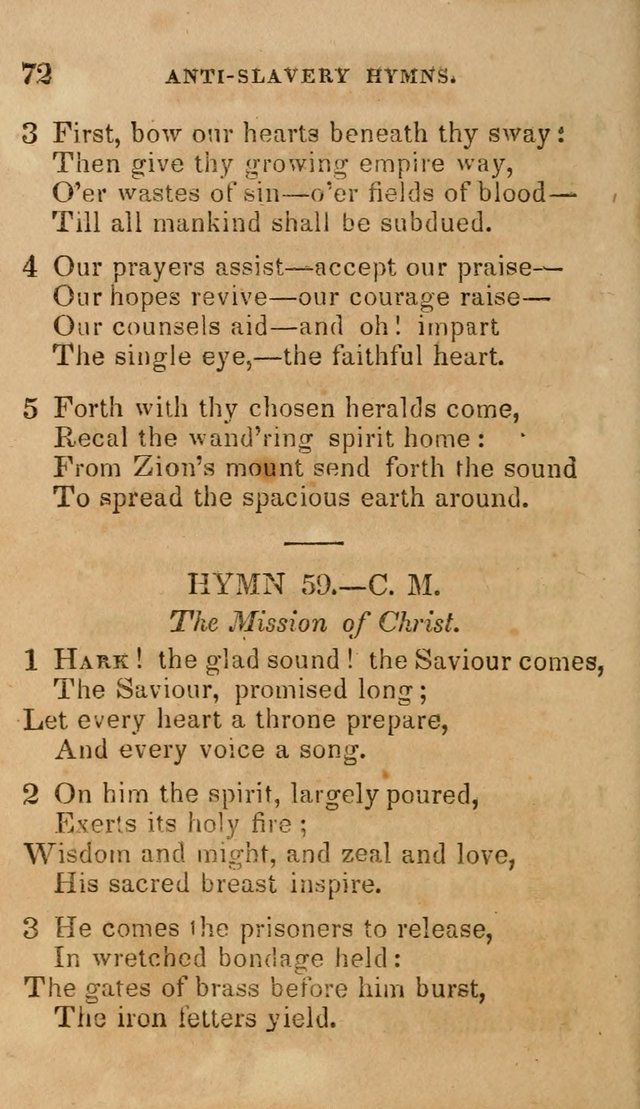 The Religious Songster: being a choice selection of hymns, adapted to the public and private devotions of Christians of all denominations: suitable to be used at missionary, temperance . . . page 74