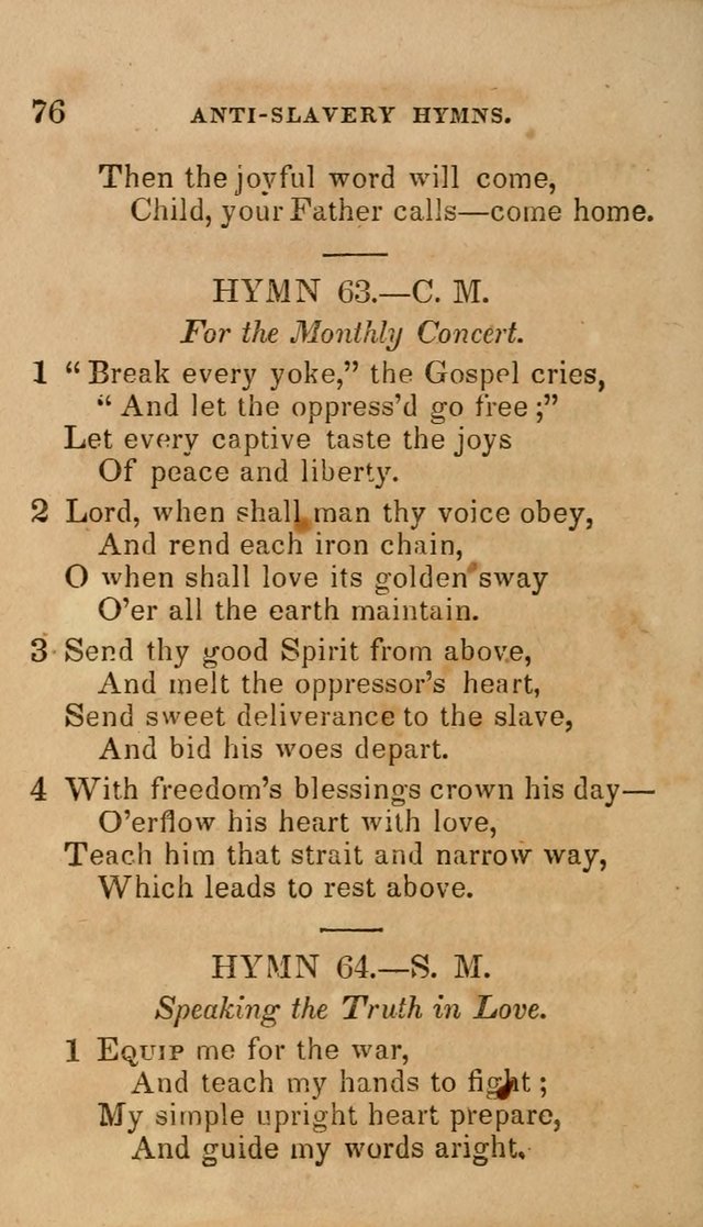 The Religious Songster: being a choice selection of hymns, adapted to the public and private devotions of Christians of all denominations: suitable to be used at missionary, temperance . . . page 78