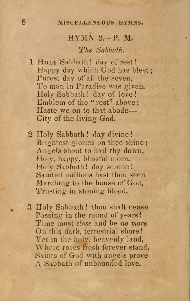 The Religious Songster: being a choice selection of hymns, adapted to the public and private devotions of Christians of all denominations: suitable to be used at missionary, temperance . . . page 8