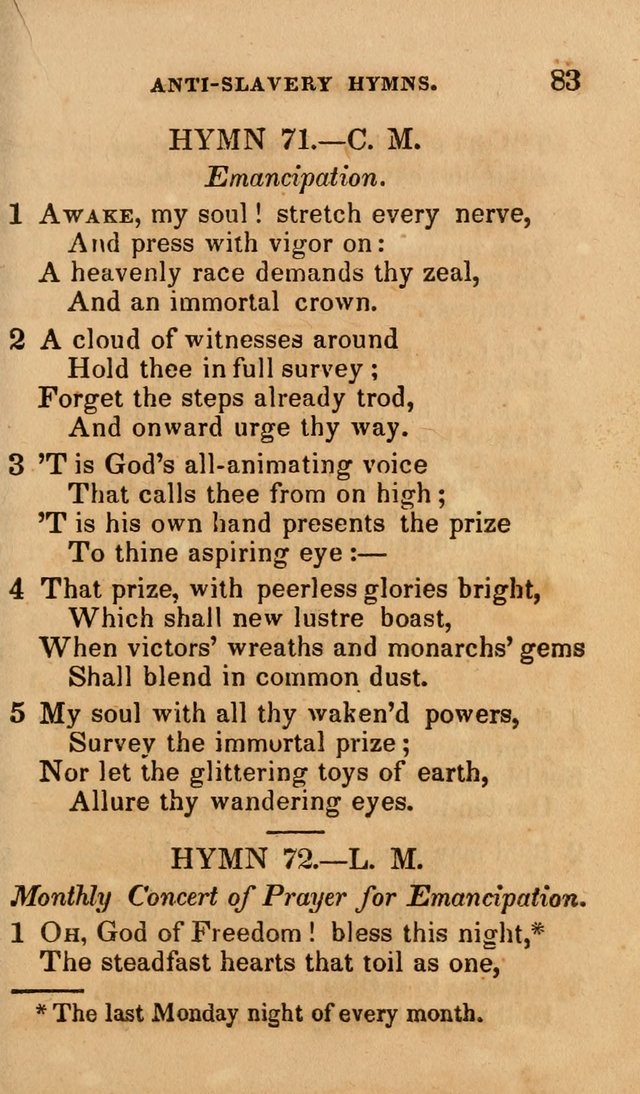 The Religious Songster: being a choice selection of hymns, adapted to the public and private devotions of Christians of all denominations: suitable to be used at missionary, temperance . . . page 85