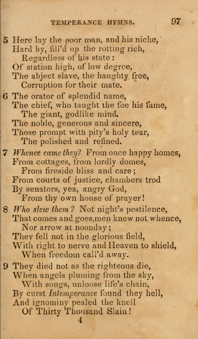 The Religious Songster: being a choice selection of hymns, adapted to the public and private devotions of Christians of all denominations: suitable to be used at missionary, temperance . . . page 99