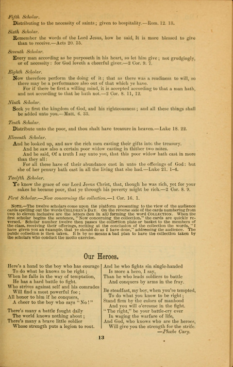 Recitations Song and Story: for Sunday and day schools, primary and intermediate Departments page 13