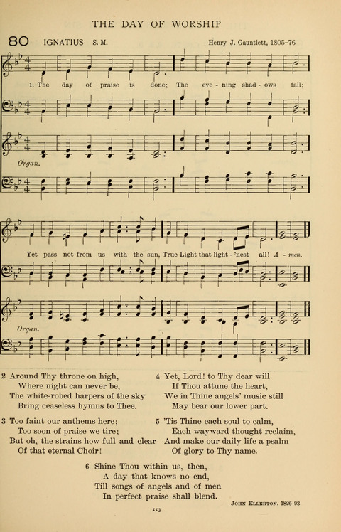 Songs for the Chapel: Arranged for male voices, for use in colleges, academies, schools and societies page 113
