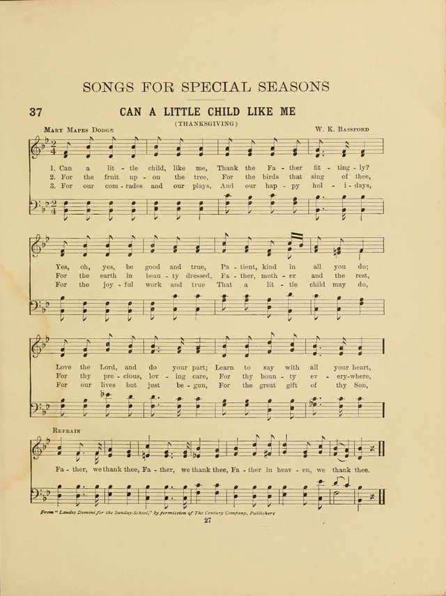 Songs for Little People: for use in Sunday-School, the kindergarten and the home page 29