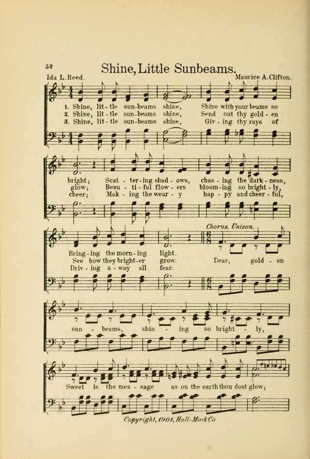 Songs for Little Singers: A Collection of easy pieces for Beginners and Primary Departments of the Sunday School and for use at home page 52