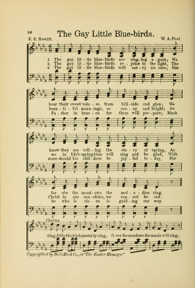 Songs for Little Singers: A Collection of easy pieces for Beginners and Primary Departments of the Sunday School and for use at home page 56