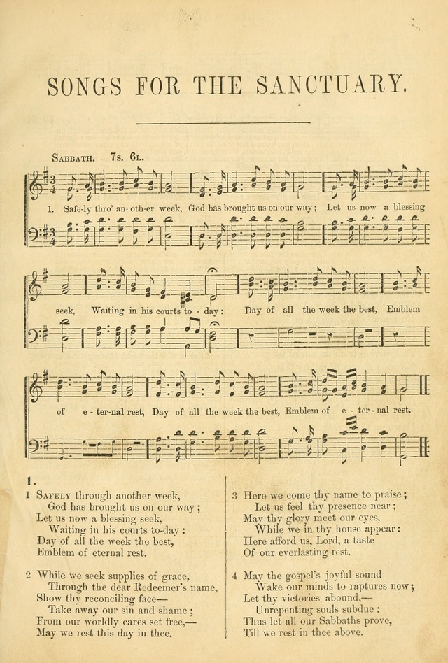 Songs for the Sanctuary, or Hymns and Tunes for Christian Worship page 1