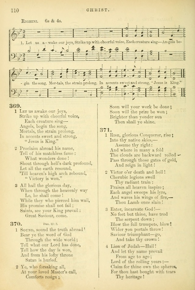 Songs for the Sanctuary, or Hymns and Tunes for Christian Worship page 110