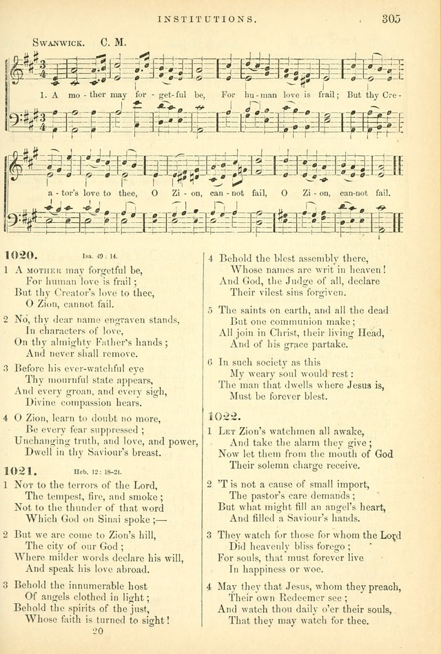 Songs for the Sanctuary, or Hymns and Tunes for Christian Worship page 305