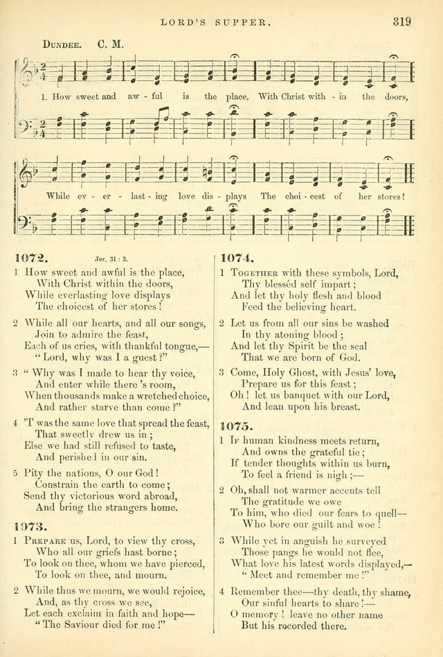Songs for the Sanctuary, or Hymns and Tunes for Christian Worship page 319