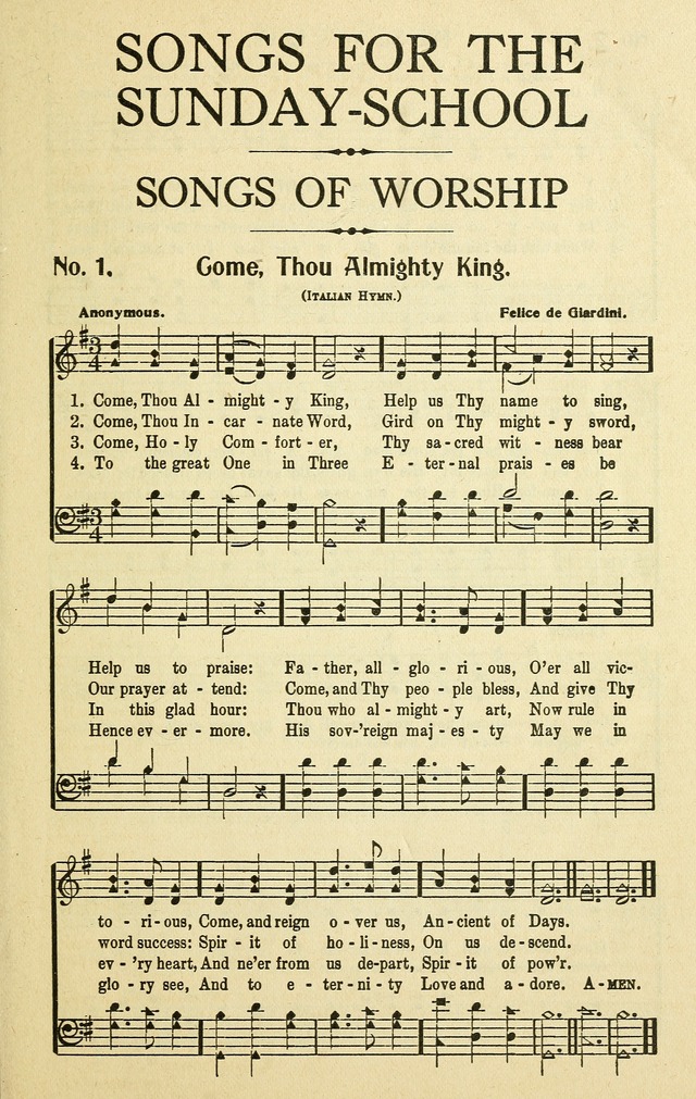Songs for the Sunday School page 1