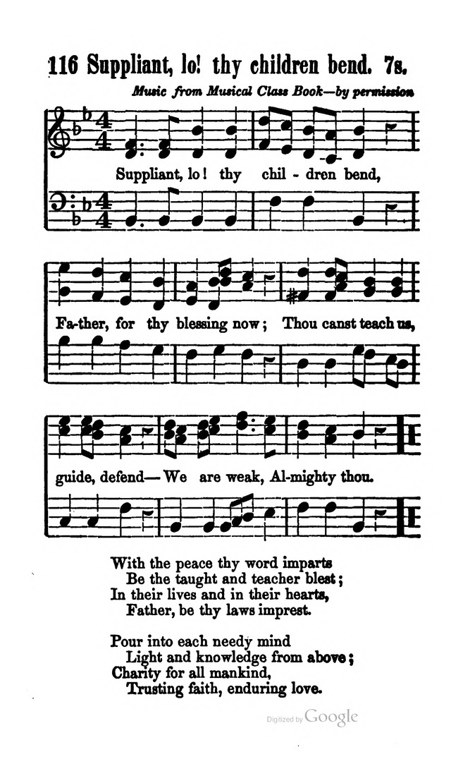 A Service Book: with a selection of tunes and hymns for Sabbath schools (6th ed.) page 116