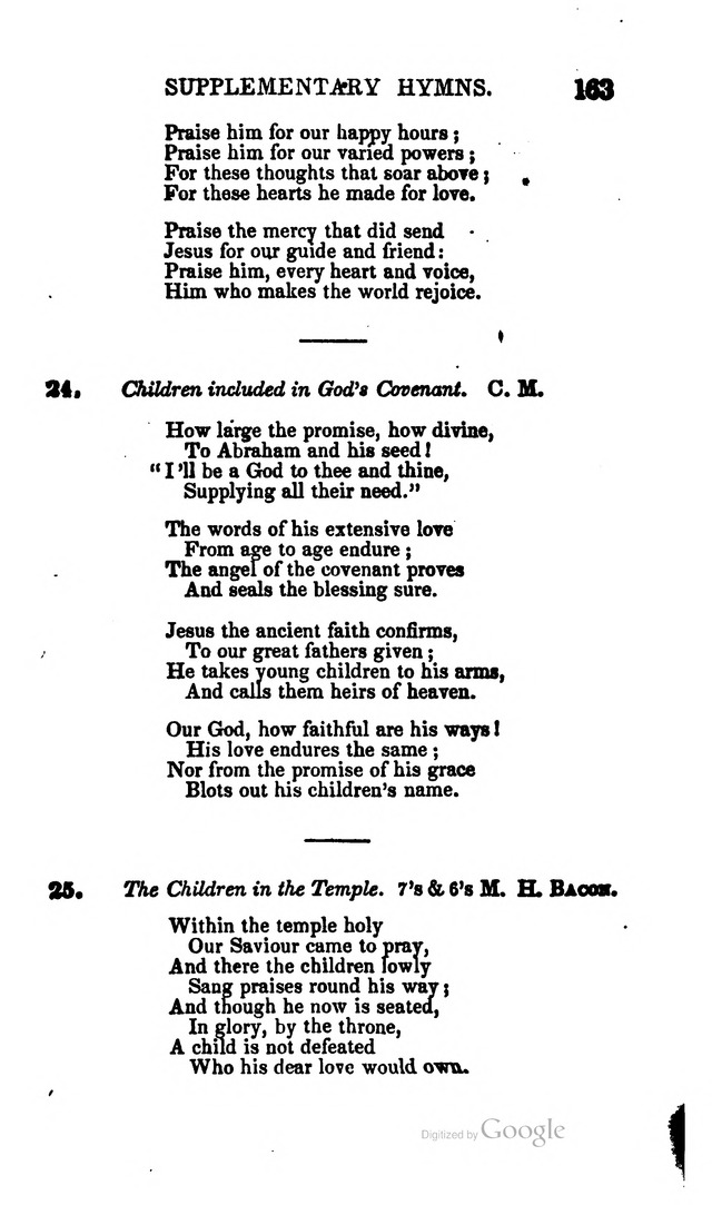 A Service Book: with a selection of tunes and hymns for Sabbath schools (6th ed.) page 163