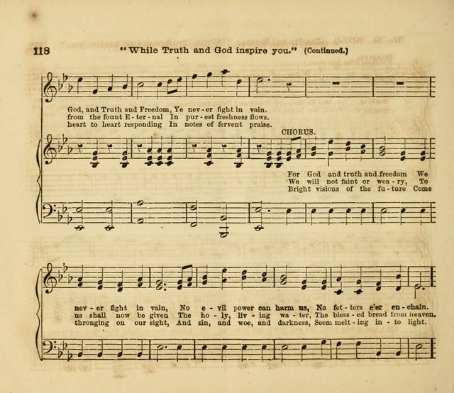 The Silver Chime: a cluster of Sabbath school melodies, tunes, sentences, chants, etc., for the use of children and teachers in their school exercises, devotions, and recreations, to which is added... page 118