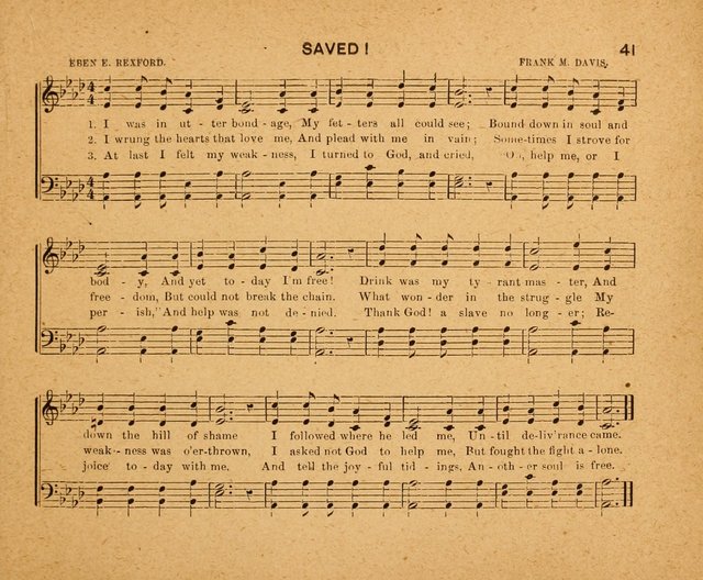 Sabbath Carols: a compilation of original, new, and beautiful music specially adapted for the Sabbath School (also an excellent book for Praise Meetings, Social Gatherings, and the Home Circle) page 41