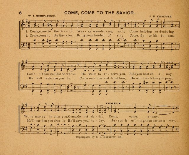 Sabbath Carols: a compilation of original, new, and beautiful music specially adapted for the Sabbath School (also an excellent book for Praise Meetings, Social Gatherings, and the Home Circle) page 6