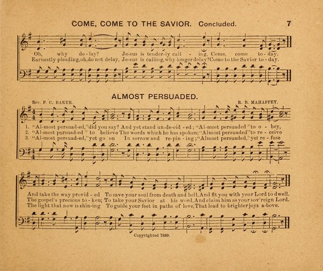 Sabbath Carols: a compilation of original, new, and beautiful music specially adapted for the Sabbath School (also an excellent book for Praise Meetings, Social Gatherings, and the Home Circle) page 7