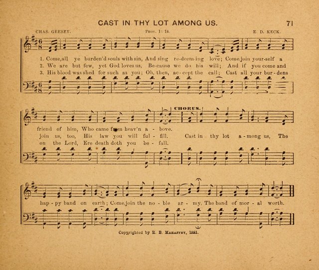 Sabbath Carols: a compilation of original, new, and beautiful music specially adapted for the Sabbath School (also an excellent book for Praise Meetings, Social Gatherings, and the Home Circle) page 71