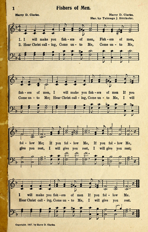 Songs and Choruses for Fishers of Men page 1