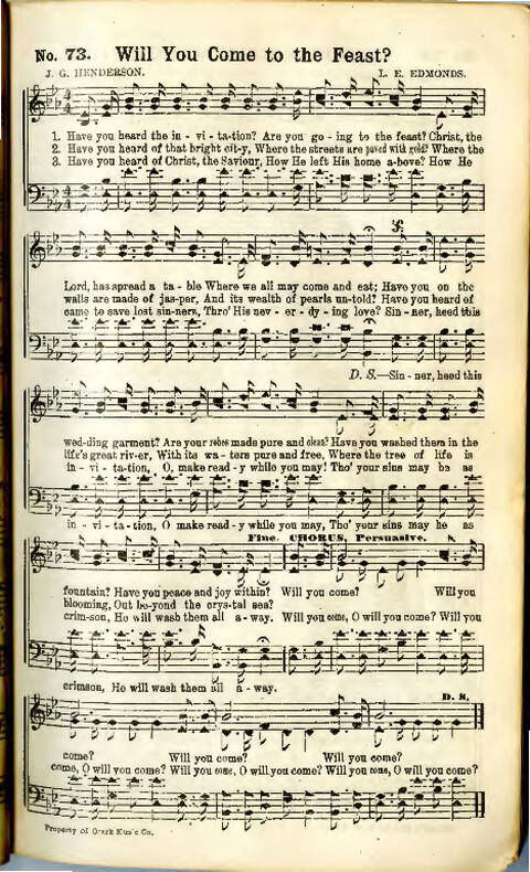 Song Crown: A new compilation of Sweet Gospel Songs page 73