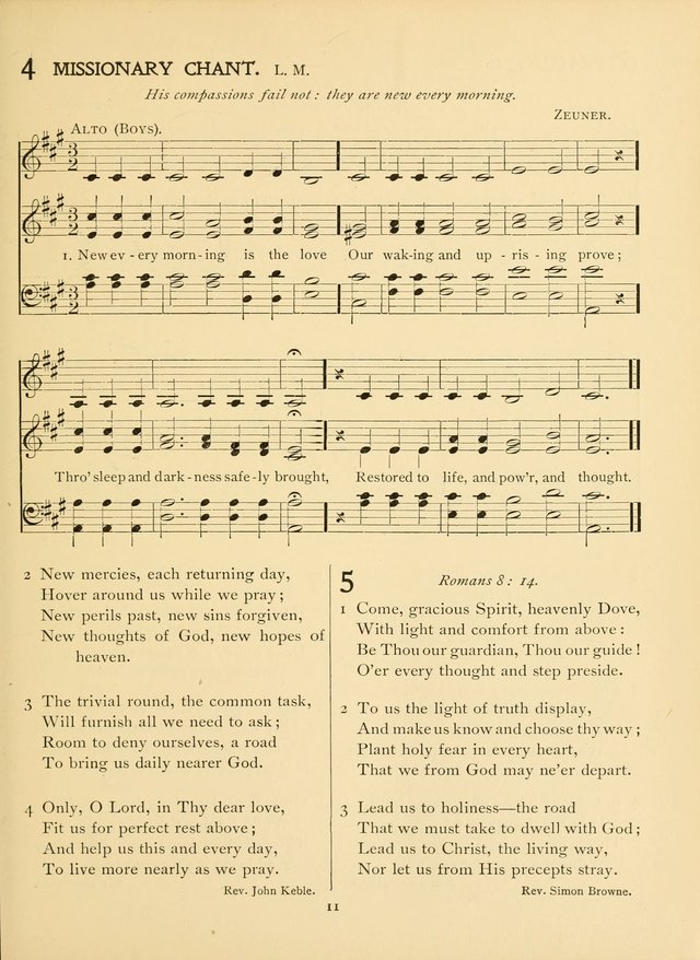 School and College Hymnal: a collection of hymns and of selections for responsive readings page 11