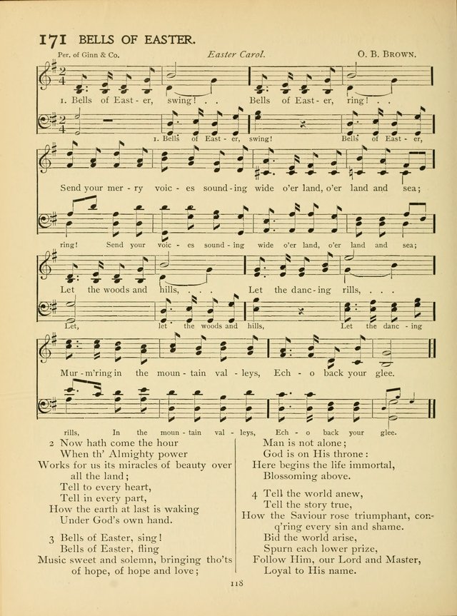 School and College Hymnal: a collection of hymns and of selections for responsive readings page 120