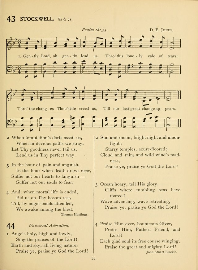 School and College Hymnal: a collection of hymns and of selections for responsive readings page 33