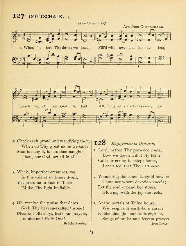 School and College Hymnal: a collection of hymns and of selections for responsive readings page 87