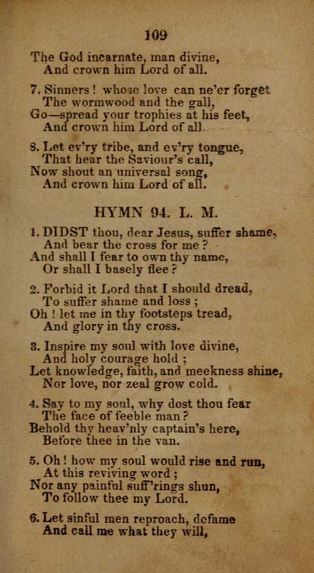 Social and Camp-meeting Songs, for the Pious (9th ed. enl.) page 109