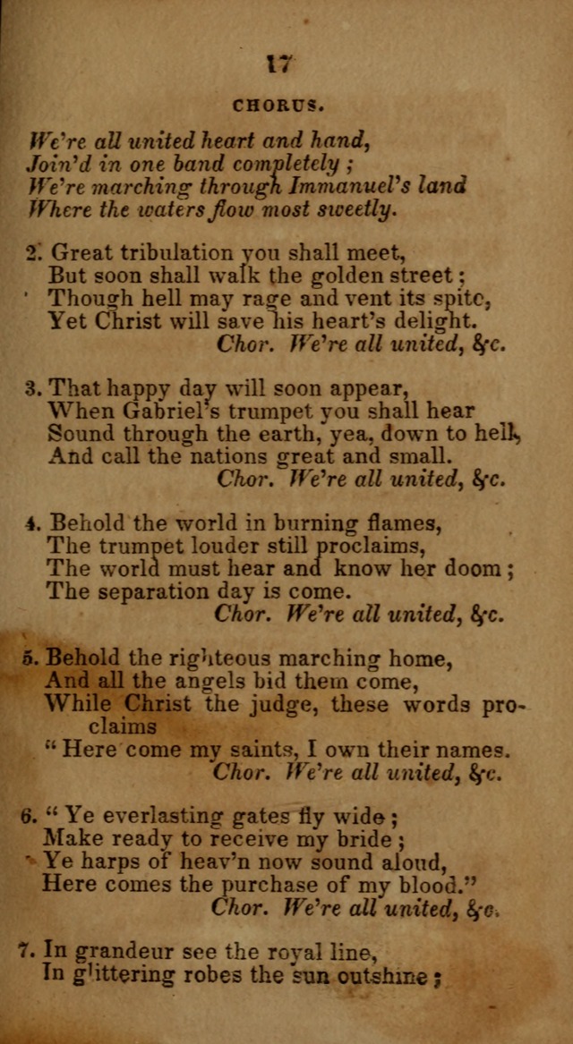 Social and Camp-meeting Songs, for the Pious (9th ed. enl.) page 17