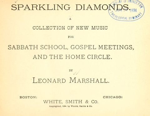 Sparkling Diamonds: a collection of new music for Sabbath School, gospel meetings, and the home circle page 1