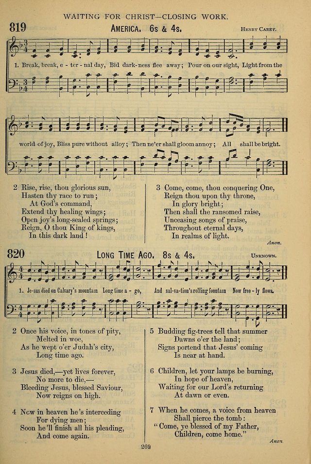 The Seventh-Day Adventist Hymn and Tune Book: for use in divine worship page 269