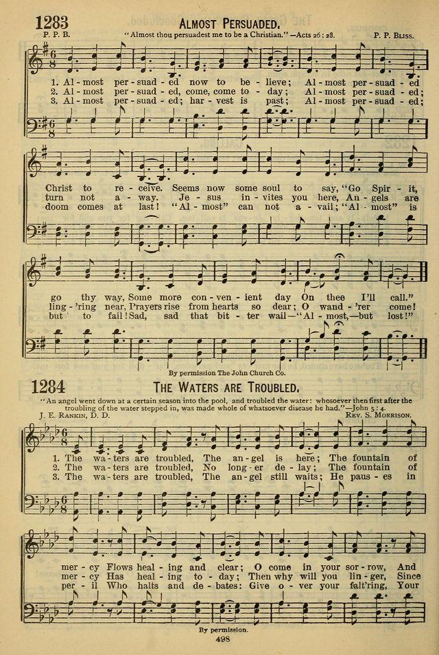 The Seventh-Day Adventist Hymn and Tune Book: for use in divine worship page 498