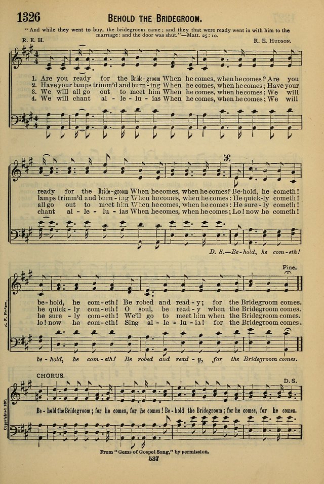 The Seventh-Day Adventist Hymn and Tune Book: for use in divine worship page 537