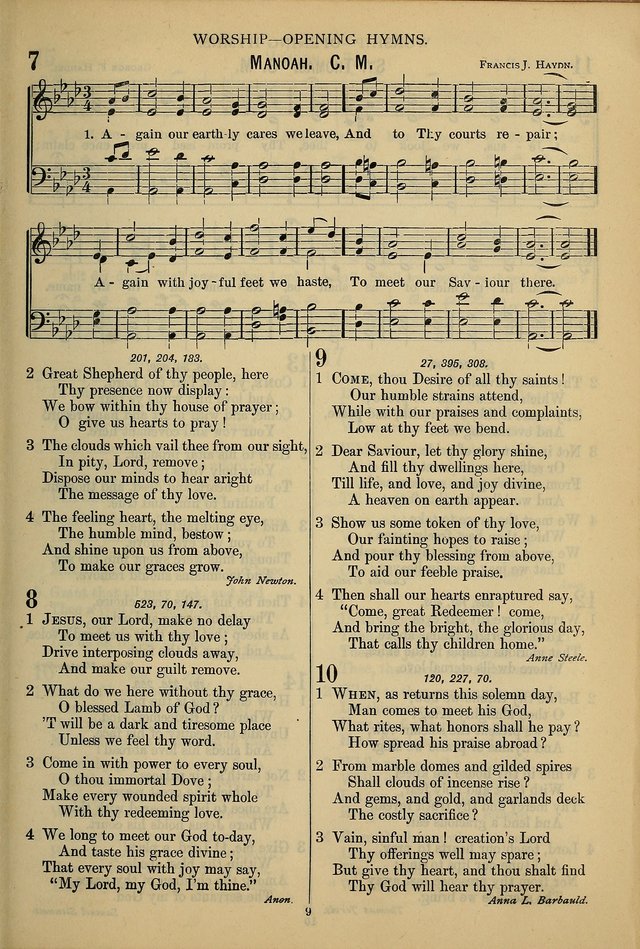 The Seventh-Day Adventist Hymn and Tune Book: for use in divine worship page 9
