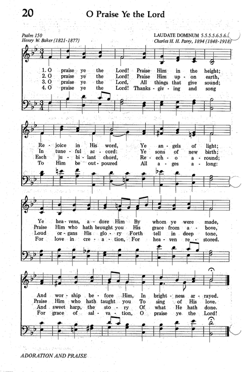 Seventh-day Adventist Hymnal page 20