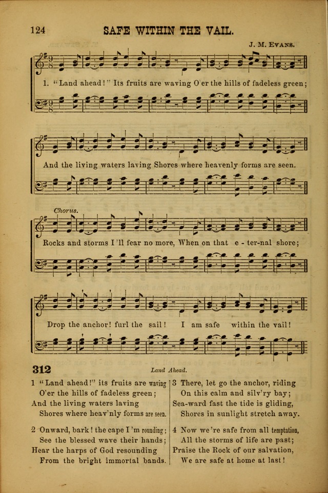 Songs of Devotion for Christian Assocations: a collection of psalms, hymns, spiritual songs, with music for chuch services, prayer and conference meetings, religious conventions, and family worship. page 124