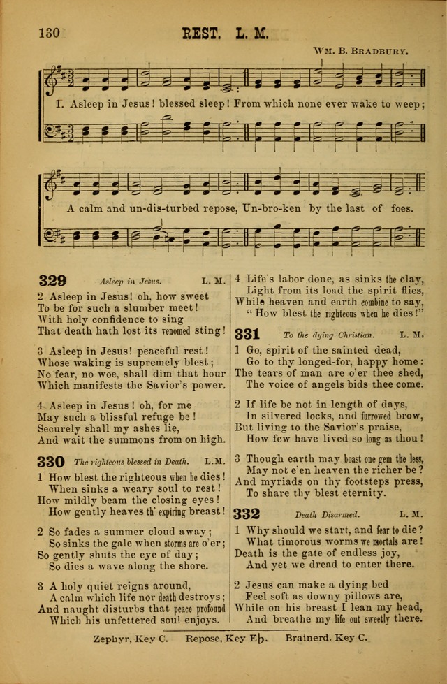 Songs of Devotion for Christian Assocations: a collection of psalms, hymns, spiritual songs, with music for chuch services, prayer and conference meetings, religious conventions, and family worship. page 130