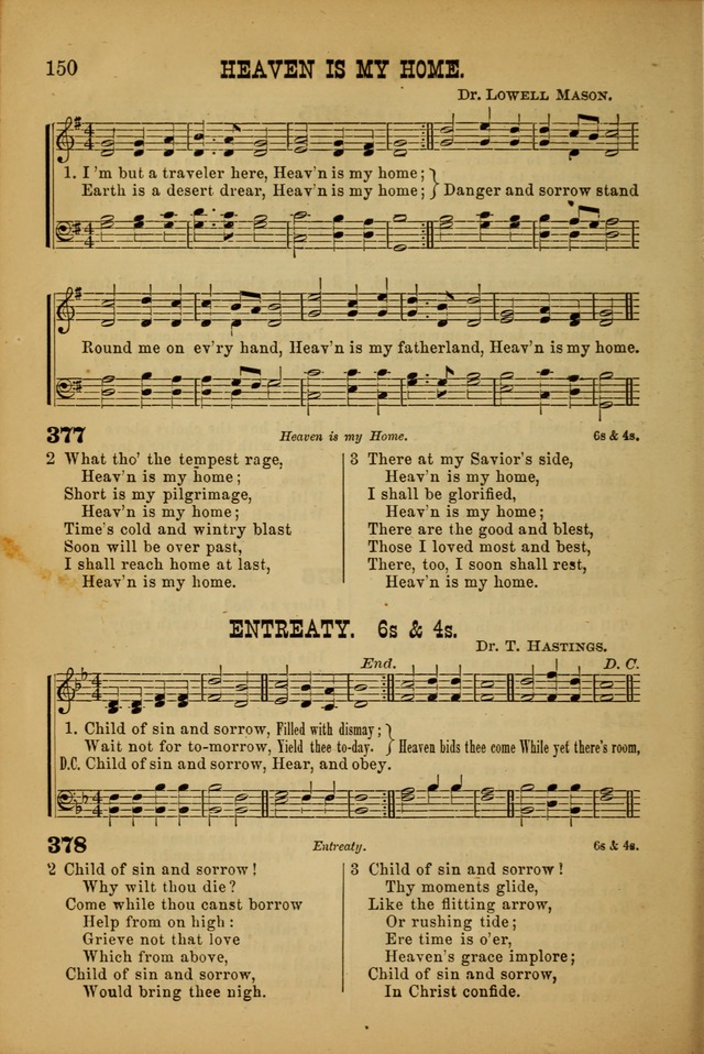 Songs of Devotion for Christian Assocations: a collection of psalms, hymns, spiritual songs, with music for chuch services, prayer and conference meetings, religious conventions, and family worship. page 150