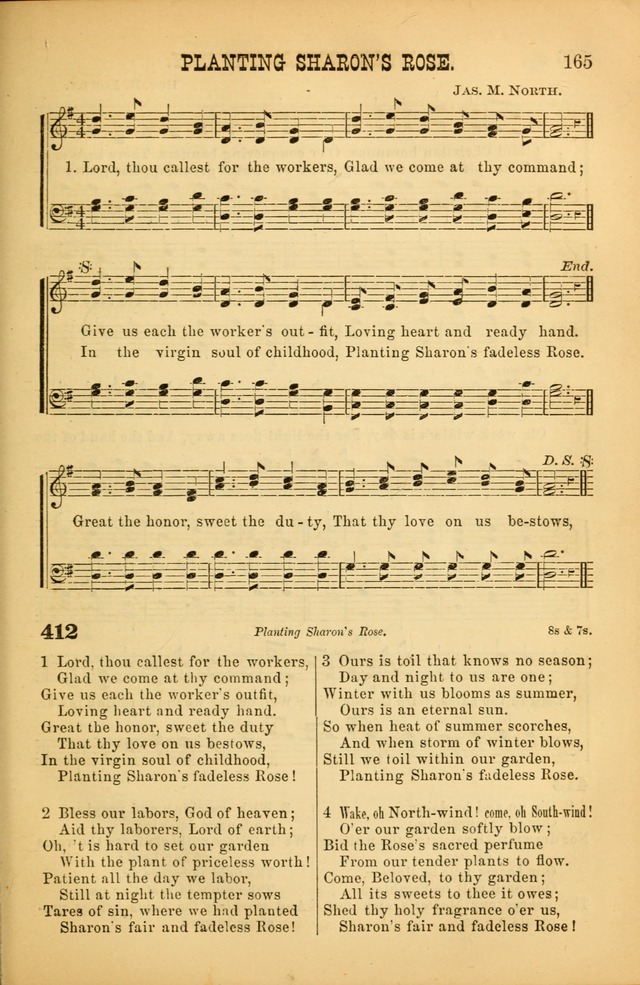 Songs of Devotion for Christian Assocations: a collection of psalms, hymns, spiritual songs, with music for chuch services, prayer and conference meetings, religious conventions, and family worship. page 165