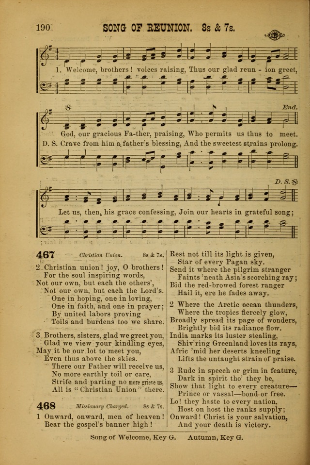 Songs of Devotion for Christian Assocations: a collection of psalms, hymns, spiritual songs, with music for chuch services, prayer and conference meetings, religious conventions, and family worship. page 190