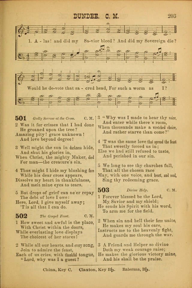 Songs of Devotion for Christian Assocations: a collection of psalms, hymns, spiritual songs, with music for chuch services, prayer and conference meetings, religious conventions, and family worship. page 203