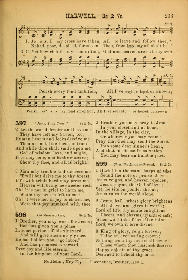 Songs of Devotion for Christian Assocations: a collection of psalms, hymns, spiritual songs, with music for chuch services, prayer and conference meetings, religious conventions, and family worship. page 233