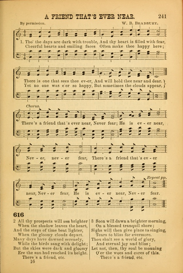 Songs of Devotion for Christian Assocations: a collection of psalms, hymns, spiritual songs, with music for chuch services, prayer and conference meetings, religious conventions, and family worship. page 241