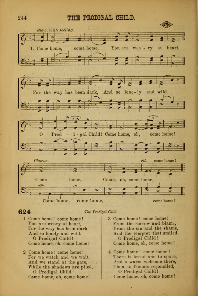 Songs of Devotion for Christian Assocations: a collection of psalms, hymns, spiritual songs, with music for chuch services, prayer and conference meetings, religious conventions, and family worship. page 244