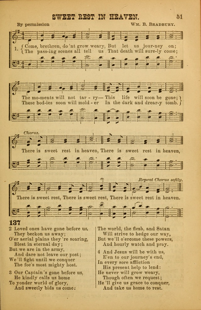 Songs of Devotion for Christian Assocations: a collection of psalms, hymns, spiritual songs, with music for chuch services, prayer and conference meetings, religious conventions, and family worship. page 51